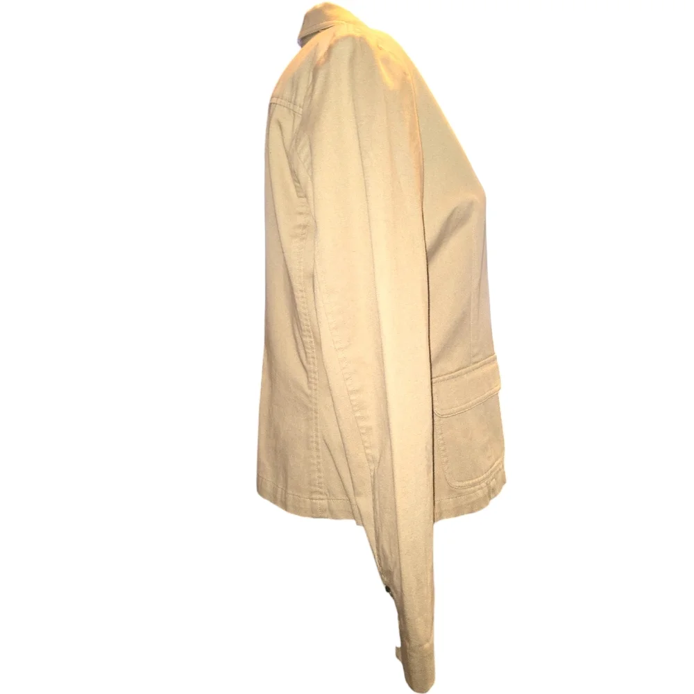 Lauren Ralph Lauren VTG Y2K Khaki 100% Cotton 3 Button Safari Style‎ Blazer Sz L